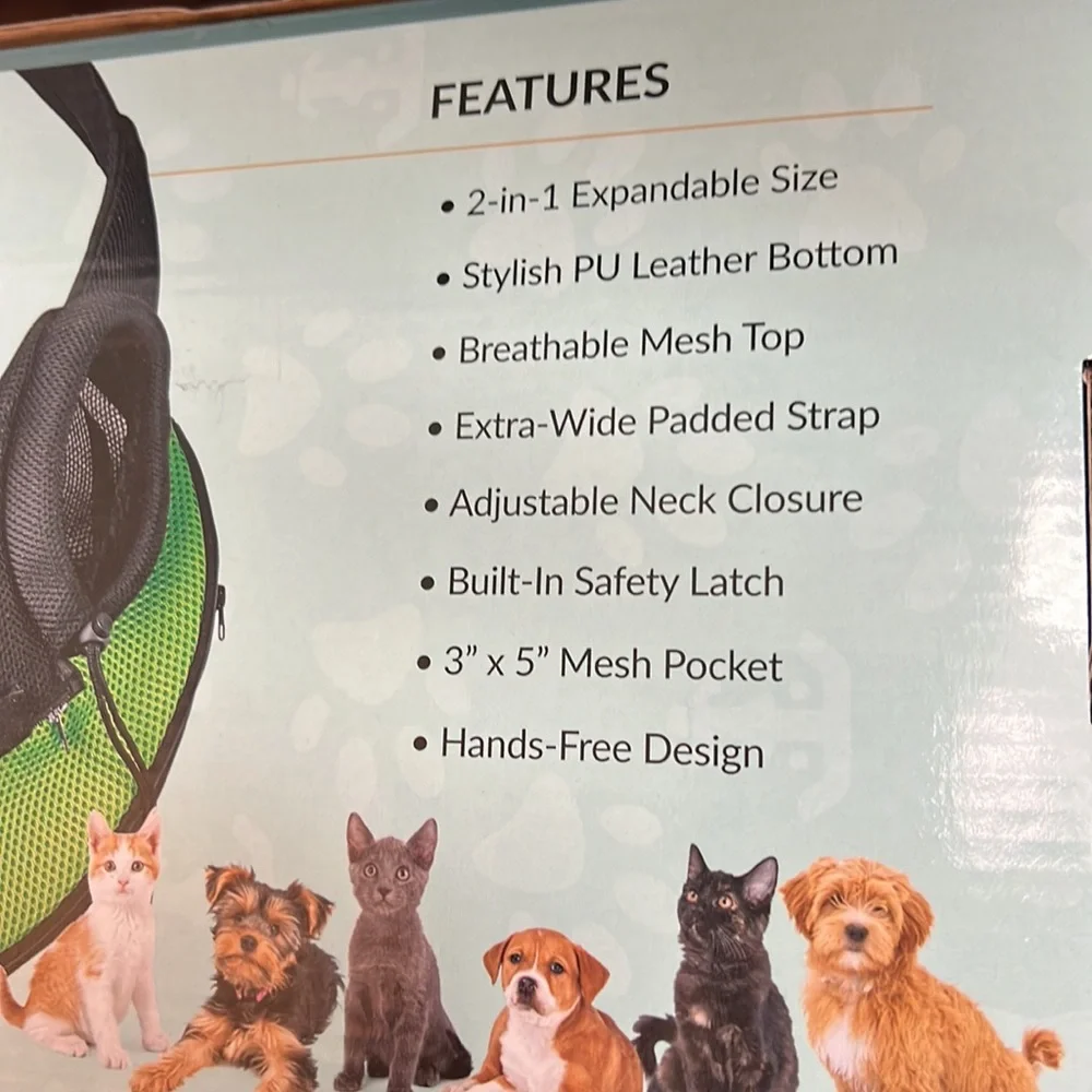 Expandable mesh small dog sling